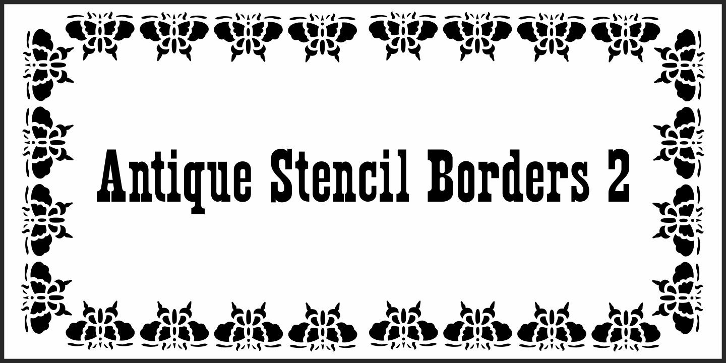 Пример шрифта Antique Stencil Borders Two JNL #5